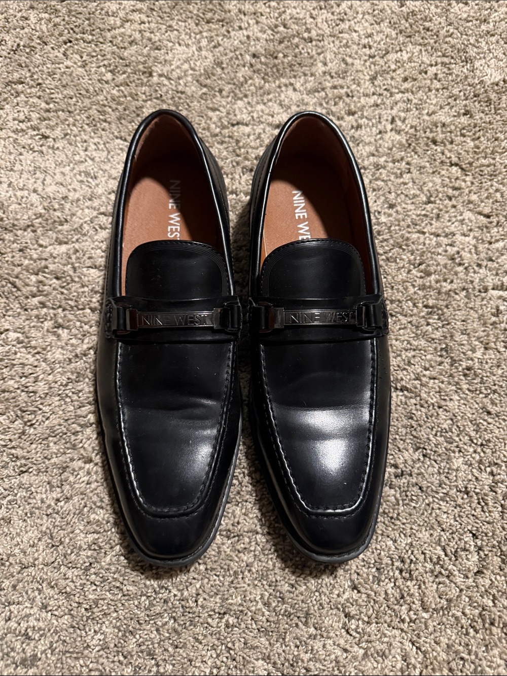 Nine West Black Leather Bit Loafers